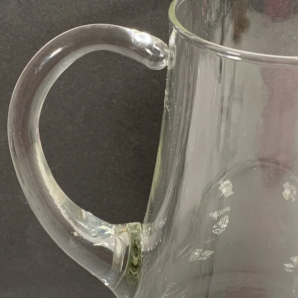 Clear Glass Pitcher Handle Spout Water Beverage Serving Jug Bar 80 Oz. 10